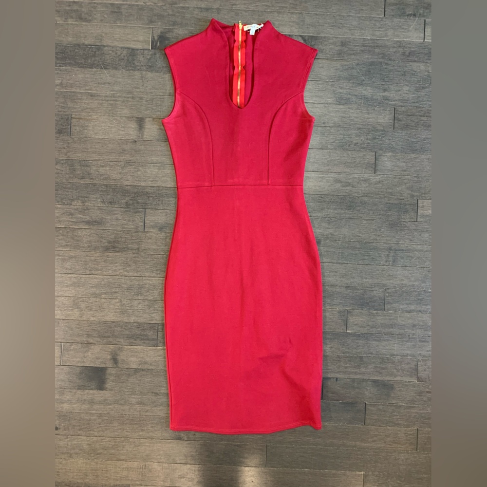 Red Deep Bust Line Dress Women’s S